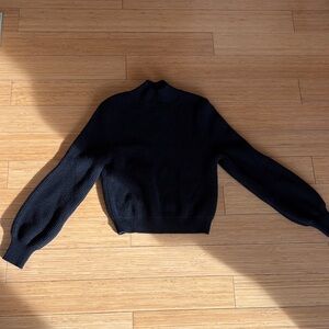 Zara Black Ribbed Turtleneck Sweater